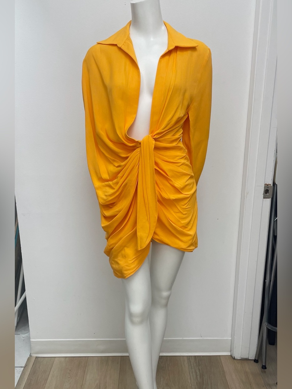 Brand New Jacquemus Orange La Robe Bahia Mini Dress Size 32 US 0